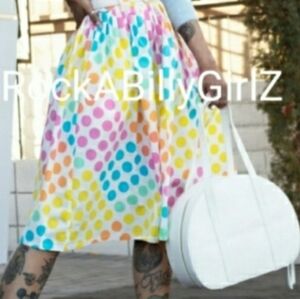 Tatyana Ivory White Amelia Vintage Stewardess Round Pinup Purse w Double Straps